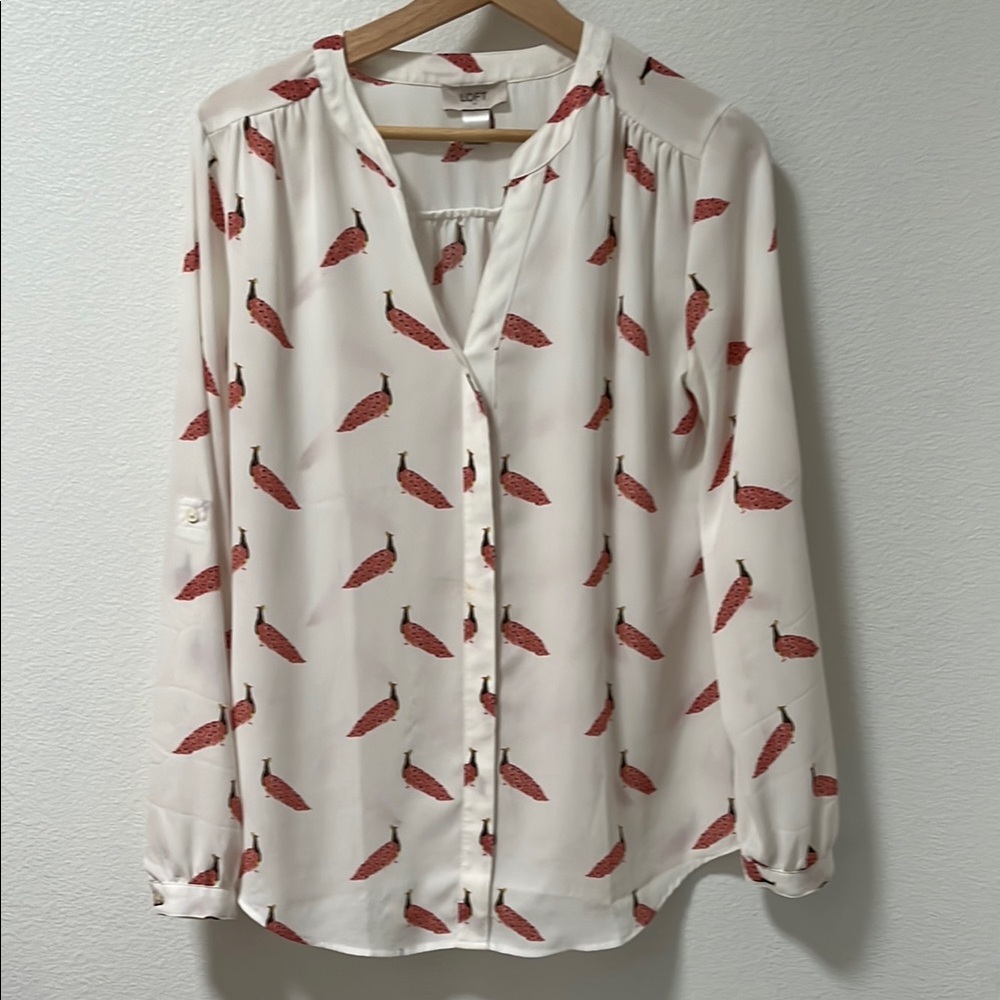 White Loft print blouse